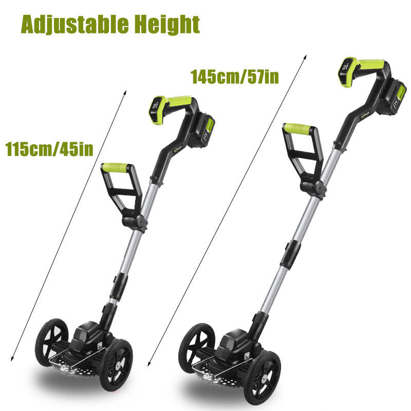 The upgraded 3-in-1 Lawn Trimmer features an adjustable height from 45-57in(115cm-145cm), allowing you to customize it to your comfort. No more bending or straining — whether you're tall or petite, can use with ease and precision.
