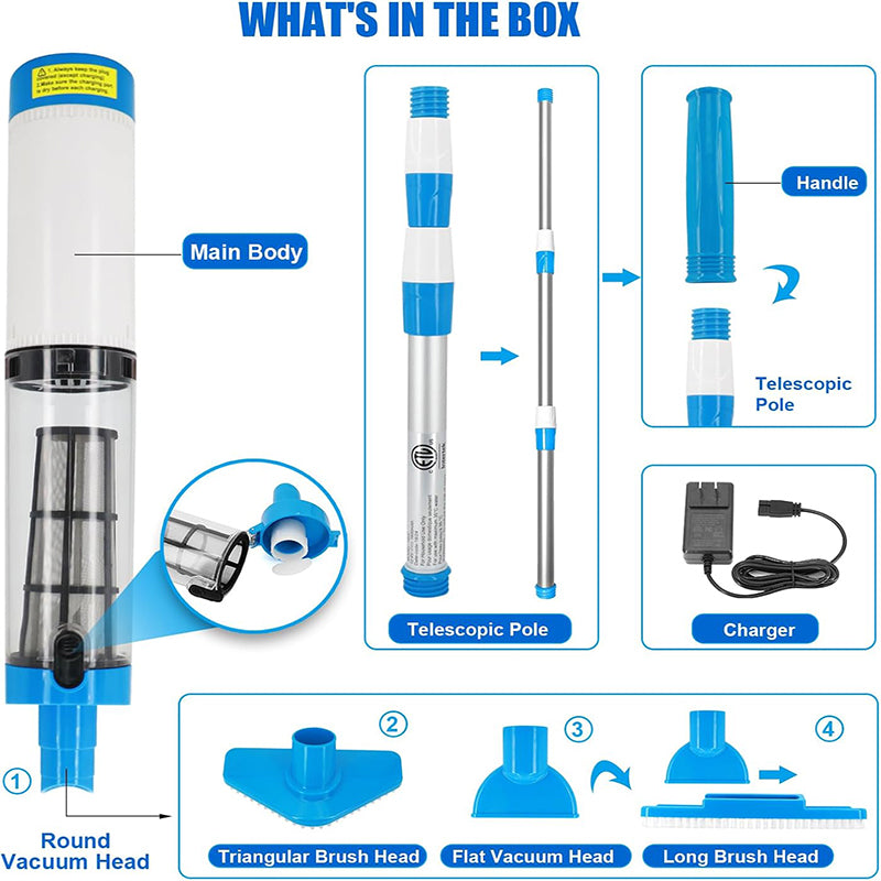 iToolmax 3 in 1 Cordless Rechargeable Pool Vacuum Cleaner