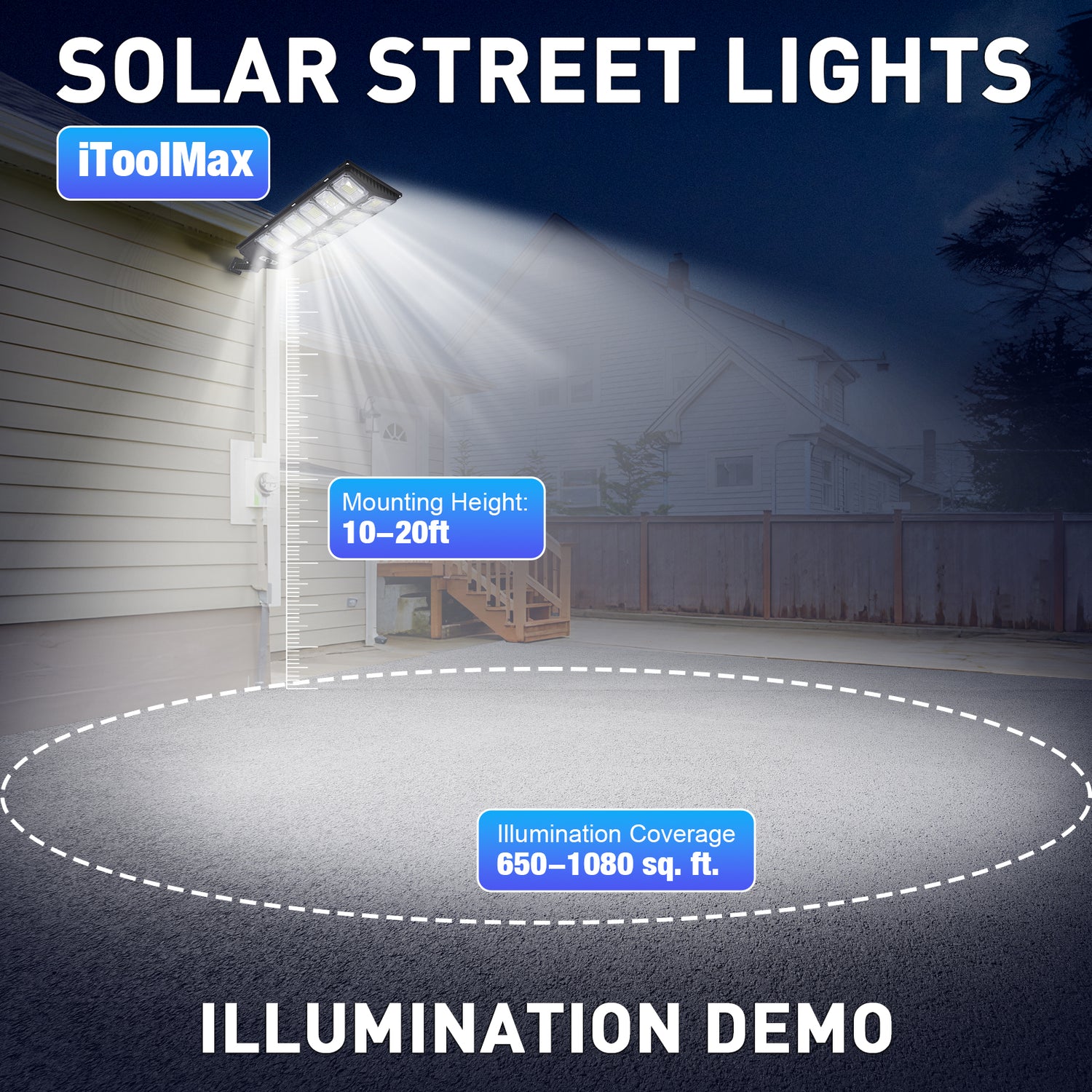 The best installation height is 10-20FT, which can be installed according to needs. A lower mounting height may offer more focused lighting, while a higher mounting height can provide broader coverage.