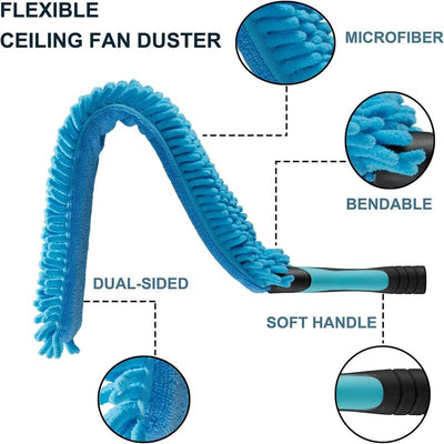 itoolmax 11.8ft 4 in 1 high reach duster kit flexible