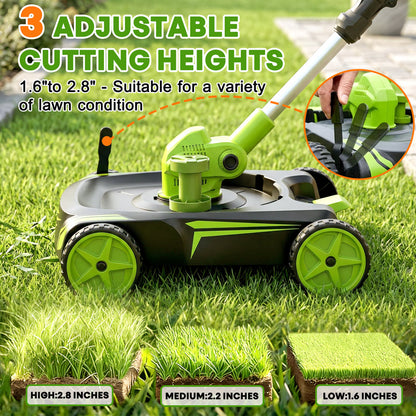 itoolmax 12 inch electric weed wacker with 3 adjustable cutting height 