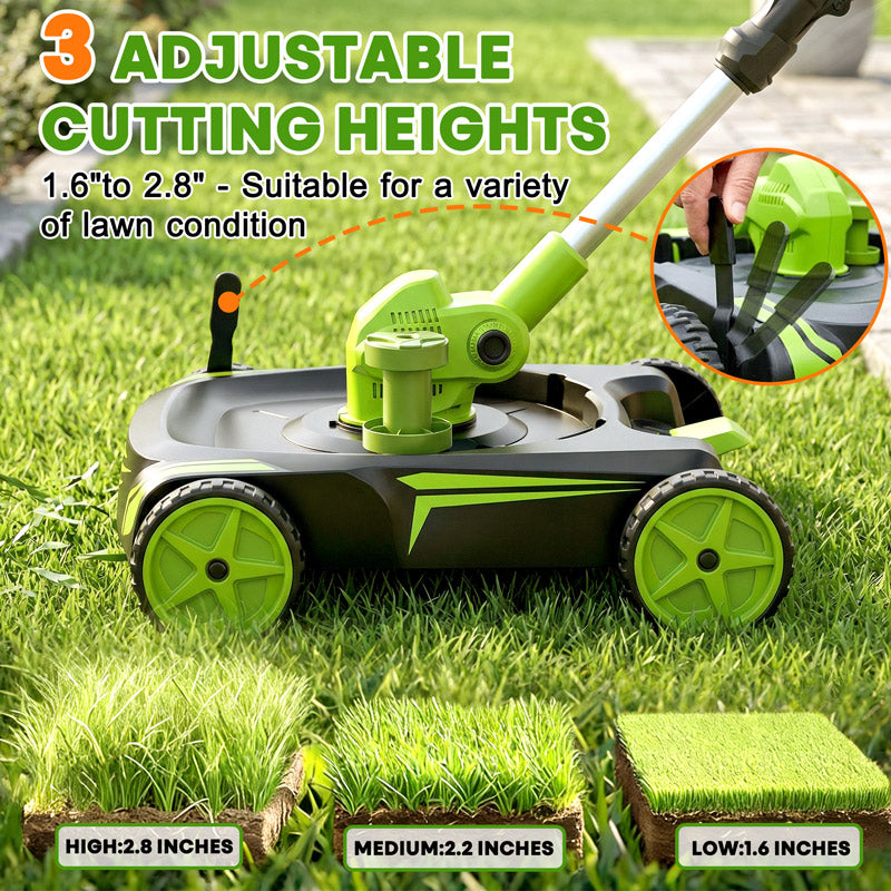 itoolmax 12 inch electric weed wacker with 3 adjustable cutting height 