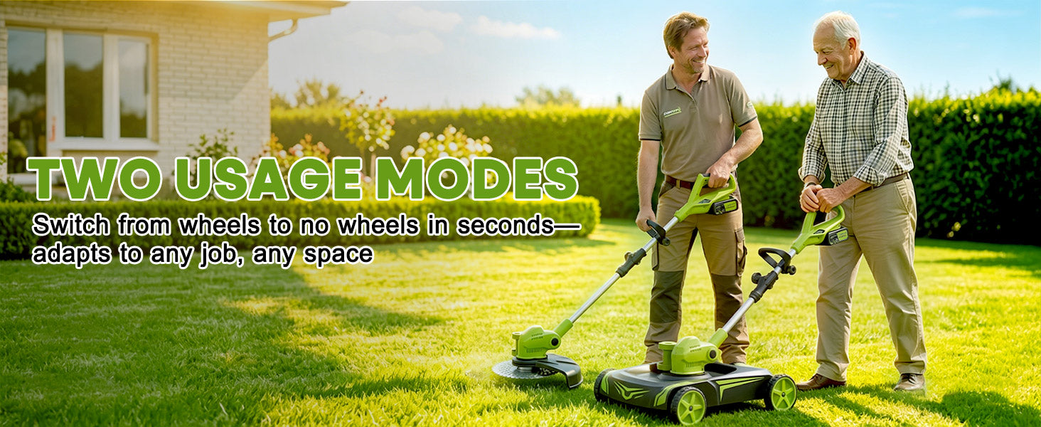 itoolmax 12 inch electric weed wacker two usage modes for wheel