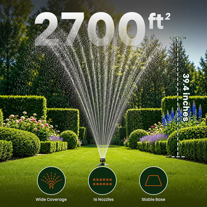itoolmax 16 nozzle oscillating sprinkler wide coverage