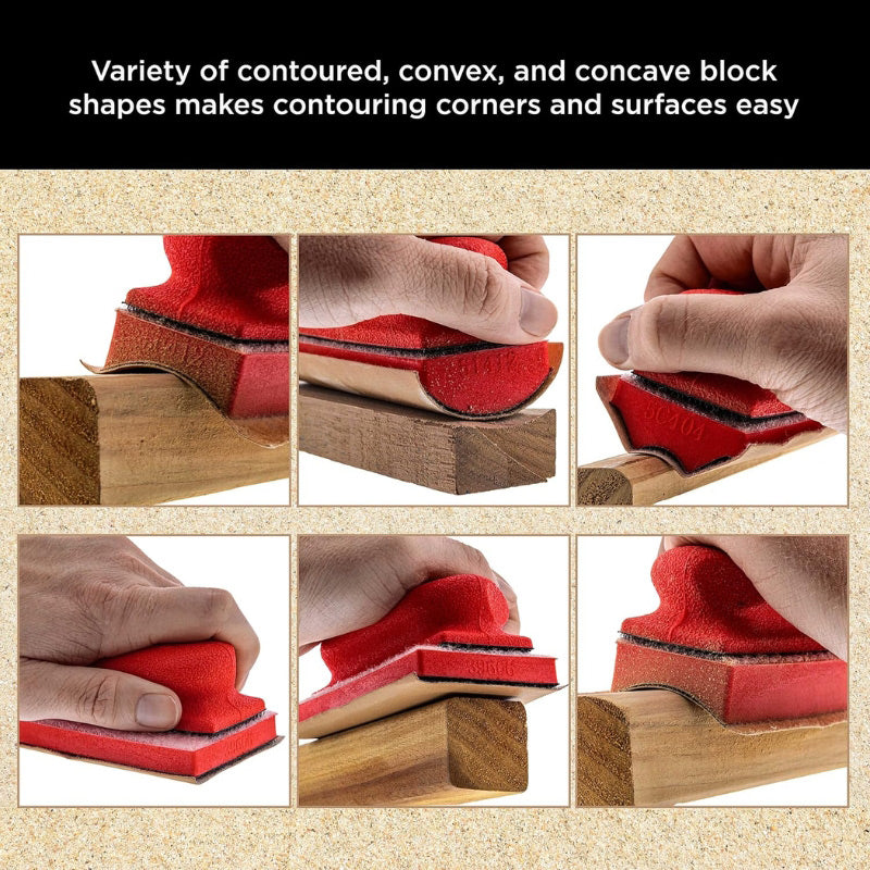 itoolmax 16pcs hand sanding block set for variety surface
