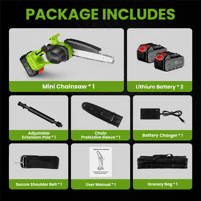 itoolmax 2 in 1 chainsaw with pole saw kit package list