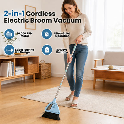 itoolmax 2 in 1 cordless electric broom vacuum lazey helper