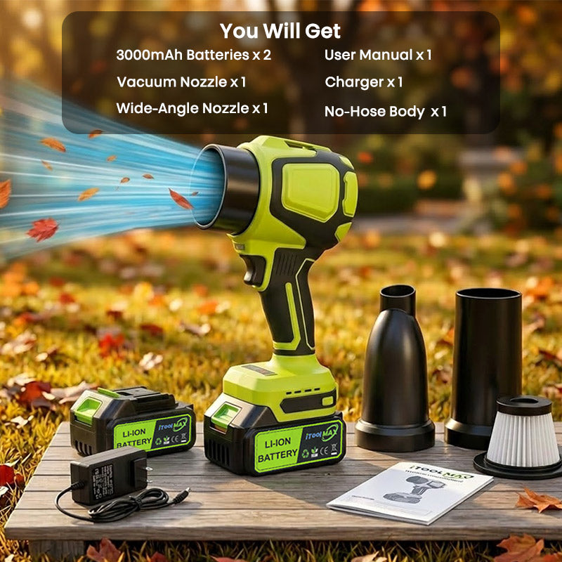 itoolmax 2 in 1 cordless leaf blower vacuum package