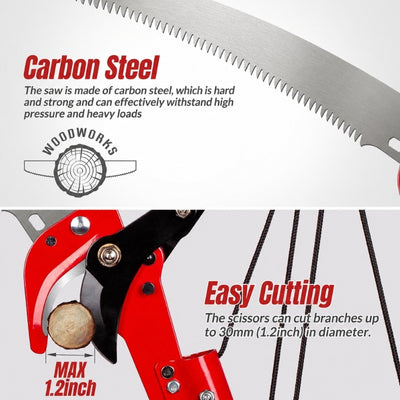 itoolmax 2 in 1 tree trimmer easy cutting