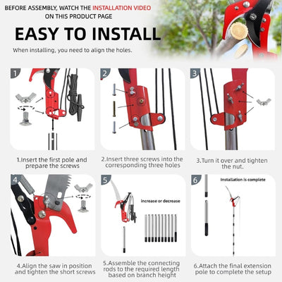 itoolmax 2 in 1 tree trimmer easy to install