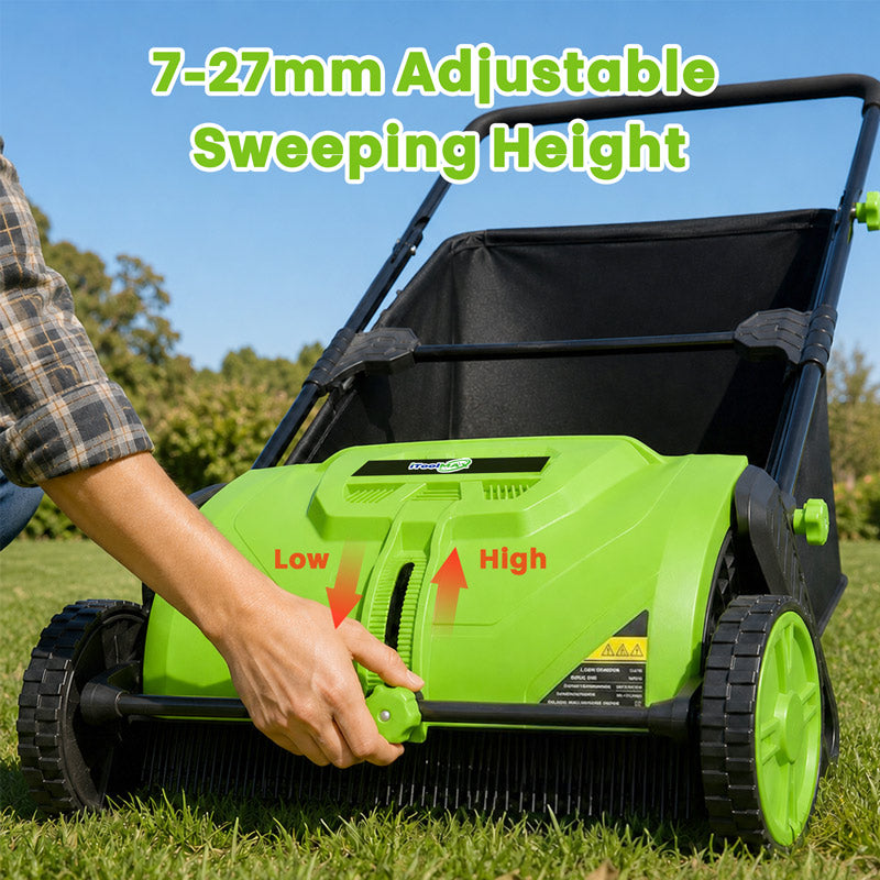 itoolmax 22 inch push lawn sweeper adjustable sweeping height