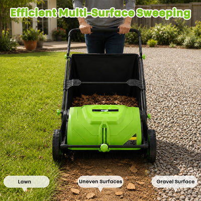 intoolmax 22 inch push lawn sweeper multi surface sweeping