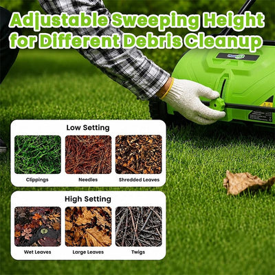 itoolmax 22 inch push lawn sweeper with 100l hopper for different debris cleanup