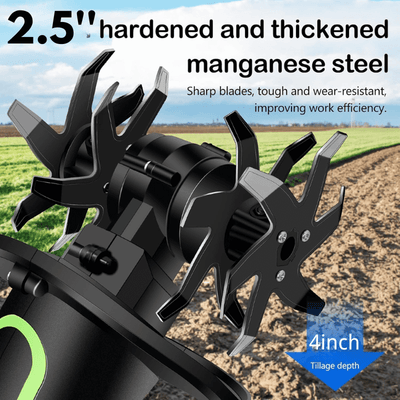itoolmax 24V cordless tiller cultivator 4 inch tillage depth