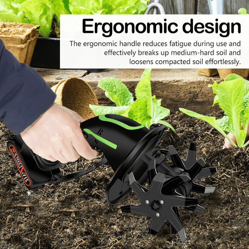 itoolmax 24V cordless tiller cultivator ergonomic design