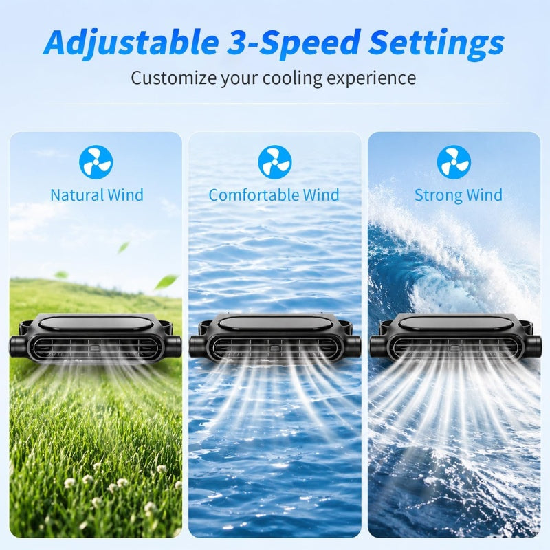 itoolmax 2pcs portable ac for car 3 speed settings