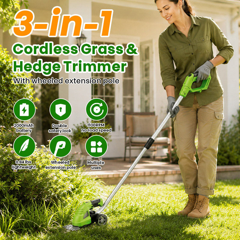 itoolmax 3 in 1 cordless hedge trimmer grass shear banner