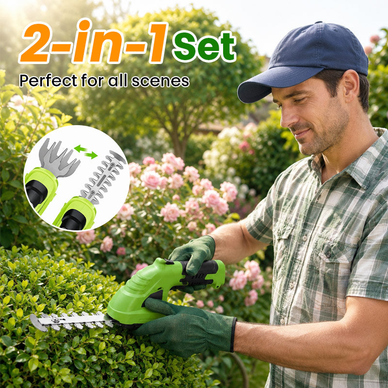 itoolmax 3 in 1 cordless hedge trimmer grass shear interchange blades