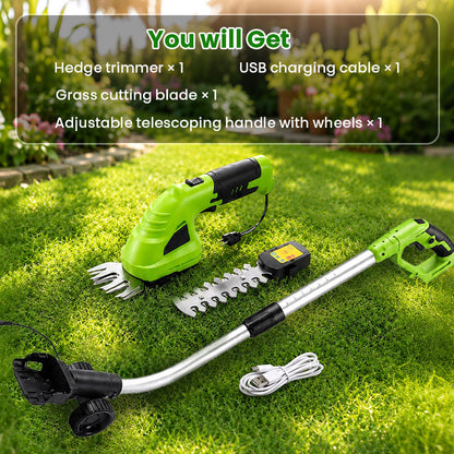 itoolmax 3 in 1 cordless hedge trimmer grass shear packet include