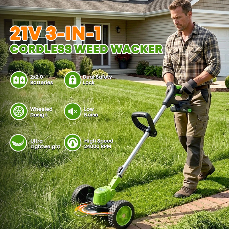 3 In 1 Cordless Grass Trimmer, Weed Eater and Edger - iToolMax
