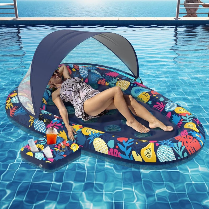 itoolmax 3 in 1 pool floats with removable canopy enjoy pool time
