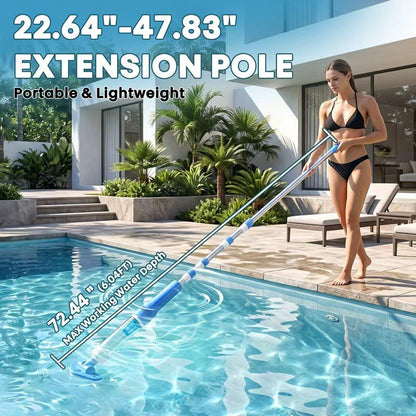 itoolmax 3 in 1 pro cordless pool vacuum cleaner with extension pole