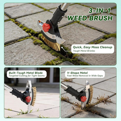 itoolmax 3 in 1 weed puller tool weed brush