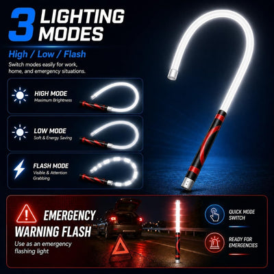 itoolmax 30 inch flexible led light 3 lighting modes