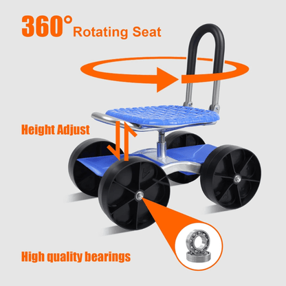 itoolmax 360 degree rotating gardening seat height adjust
