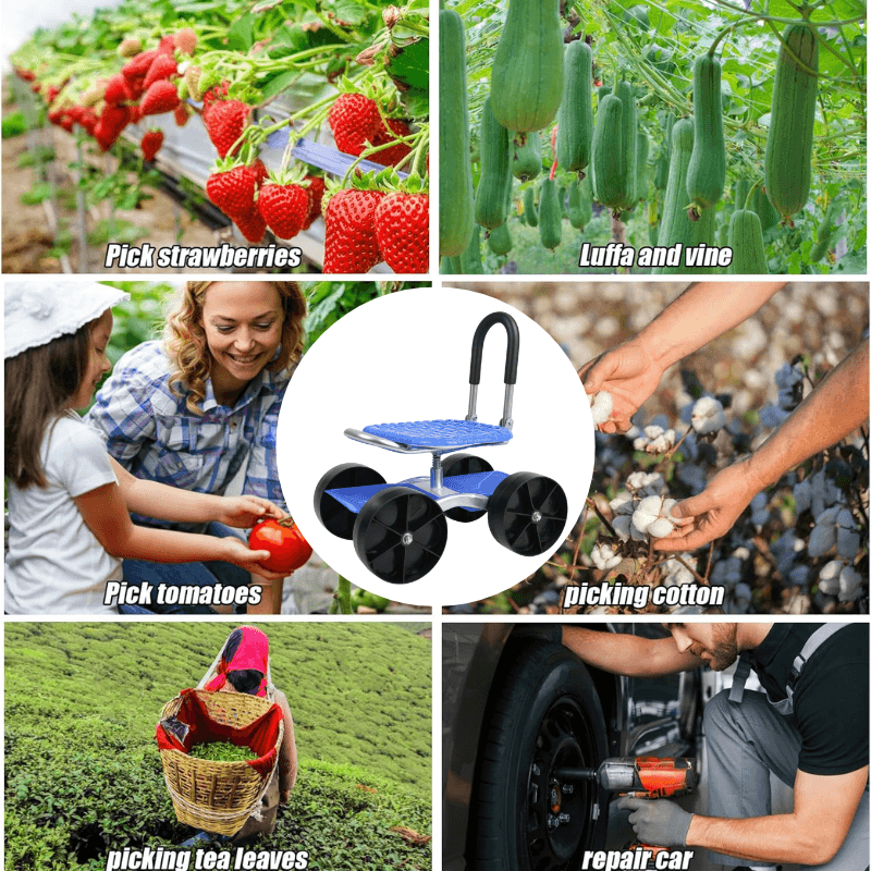 itoolmax 360 degree rotating gardening seat multi use