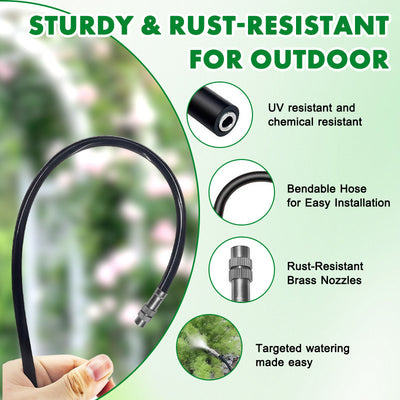 itoolmax 360 drip irrigation kit adjustable nozzle study & rust-resistant