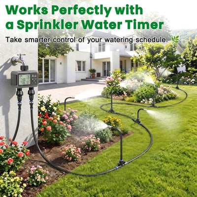 itoolmax 360 drip irrigation kit packeted with sprinkler water time
