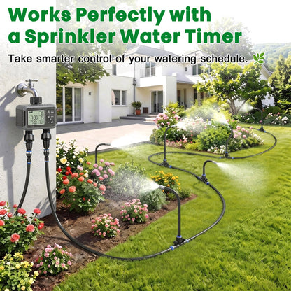 itoolmax 360 drip irrigation kit packeted with sprinkler water time