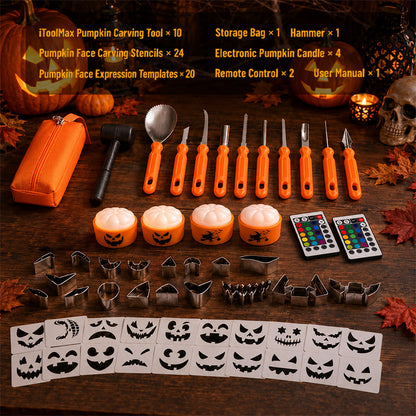 itoolmax 36pcs pumpkin carving kit package list