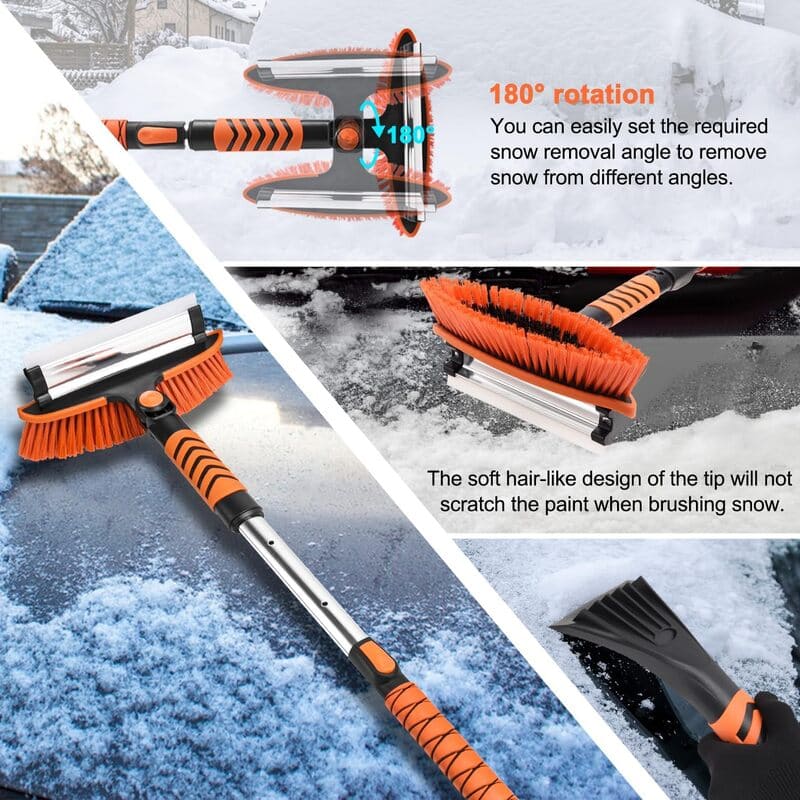 itoolmax 4 in 1 extendable car snow brush 180° rotation