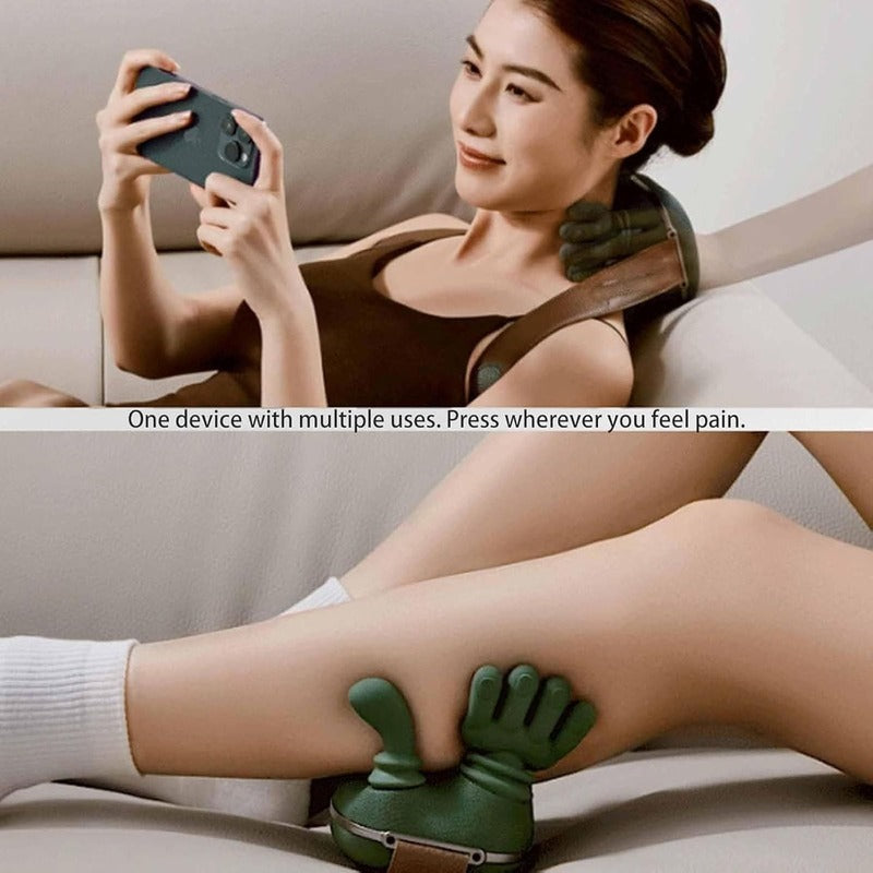4D Green Portable Massager for Neck and Shoulder with Heat – itoolmax