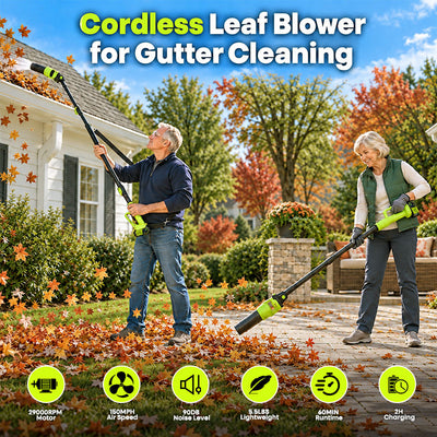 itoolmax 7.8ft cordless roof leaf blower with pole