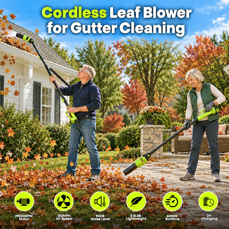 itoolmax 7.8ft cordless roof leaf blower with pole