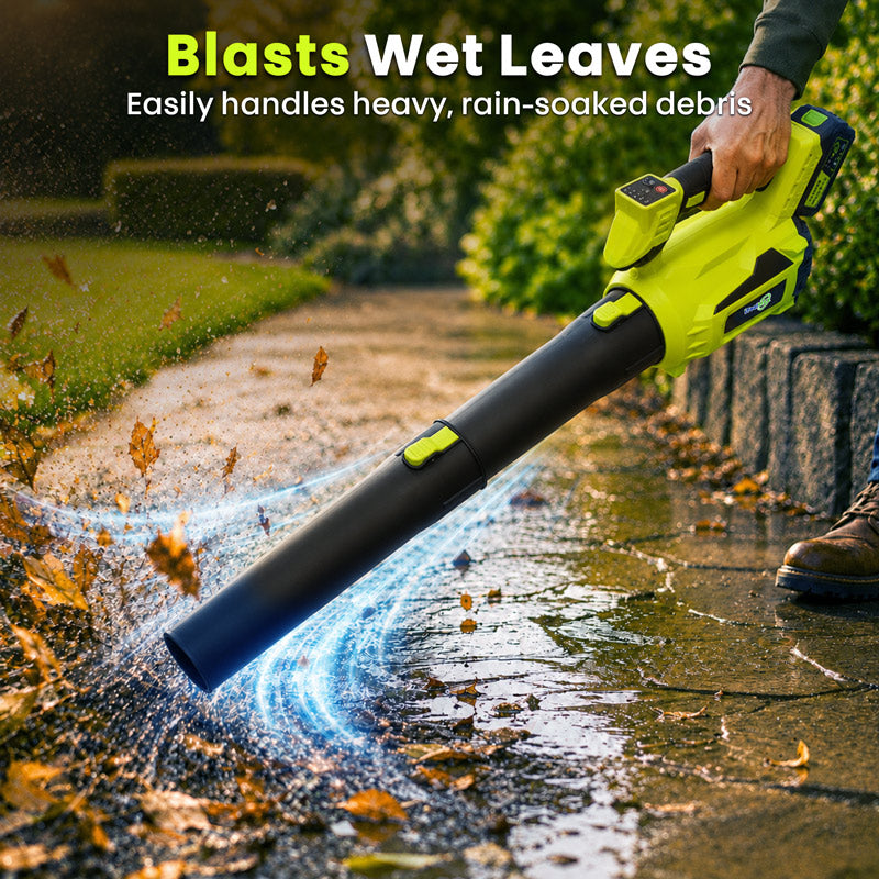itoolmax 720cfm cordless electric leaf blower blasts wet leaves