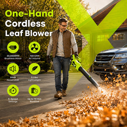 itoolmax 720cfm cordless electric leaf blower one hand use