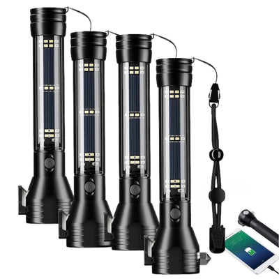 itoolmax 9 in 1 emergency solar power flashlight 4 packs
