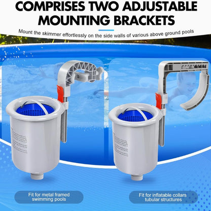 itoolmax above ground pool skimmer with 2 adjustable barckets