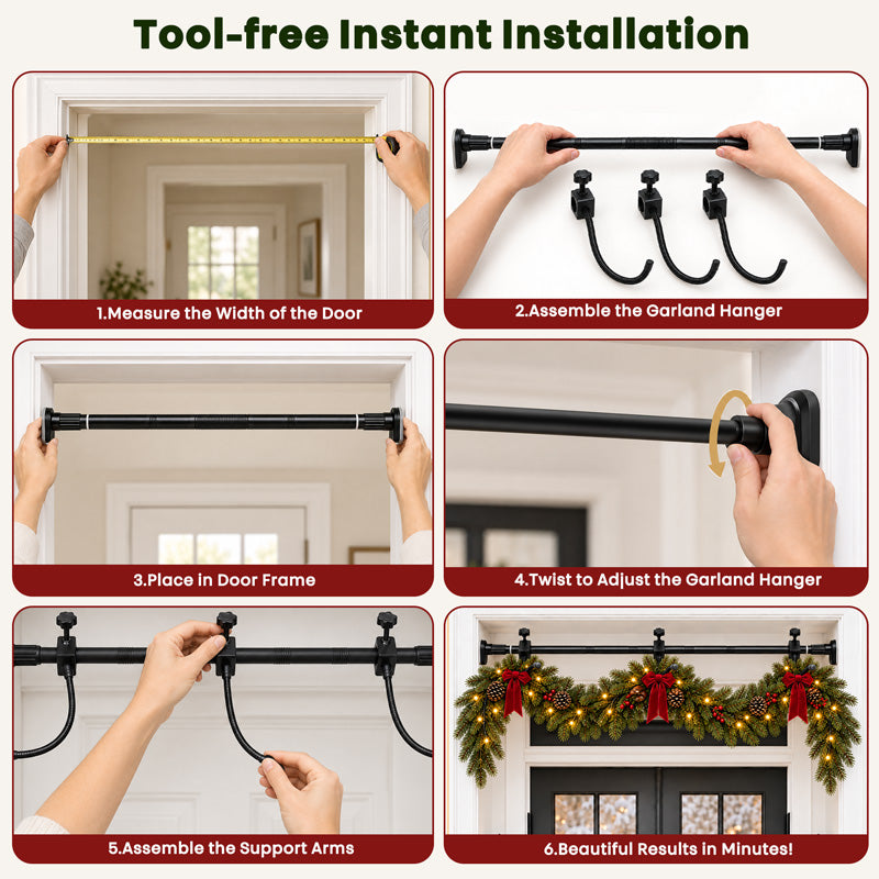 itoolmax adjustable christmas garland hanger instant installation