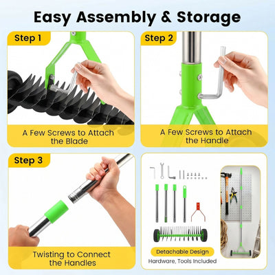 itoolmax adjustable thatch rake with wheels easy to assembly