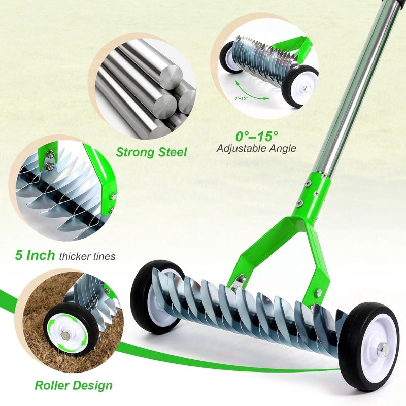 itoolmax adjustable thatch rake with wheels more details