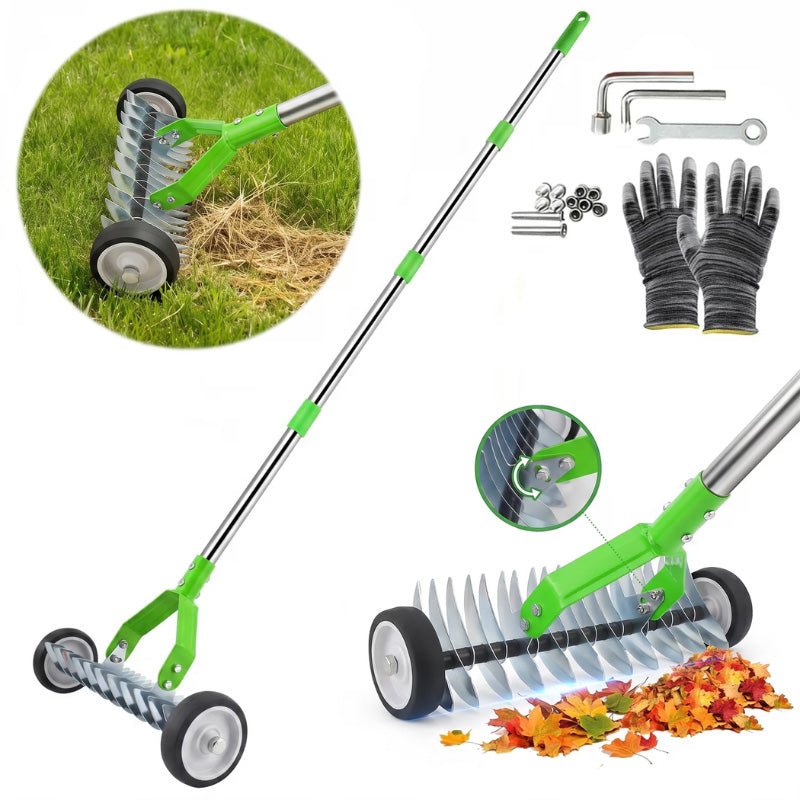 itoolmax adjustable thatch rake with wheels product