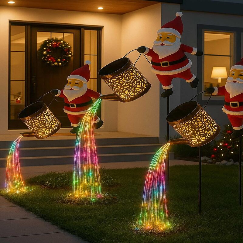 itoolmax christmas santa solar kettle lights atomosphere