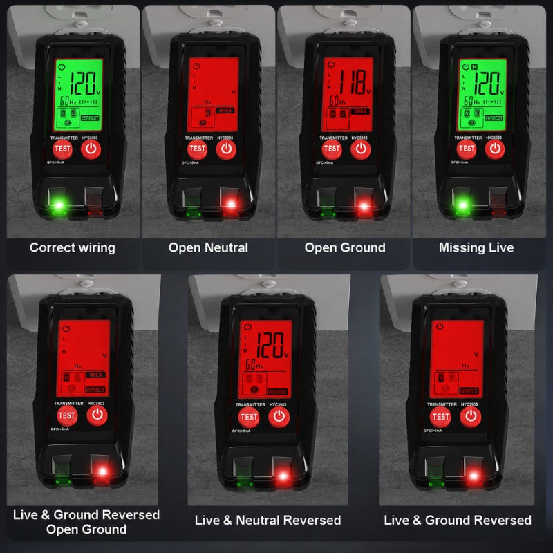 itoolmax circuit breaker finder identifies 7 common outlet wiring faults