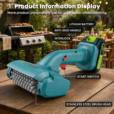 itoolmax cordless electric grill brush details