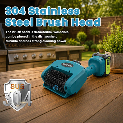 itoolmax cordless electric grill brush stainless steel brush head